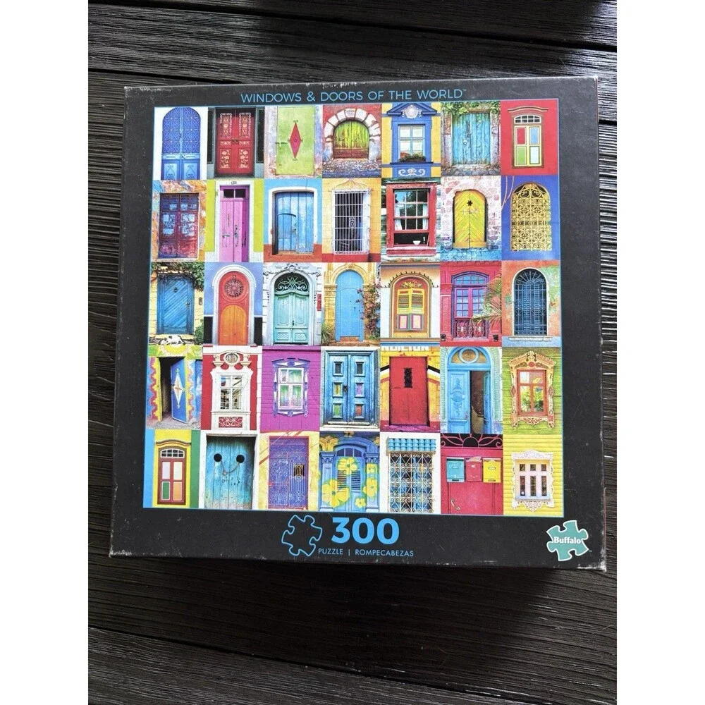 300 PIECE 3 Lot PUZZLES Bits N Pieces Colorful Doors Houses Antique Store